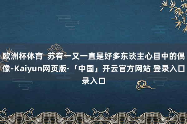 欧洲杯体育 苏有一又一直是好多东谈主心目中的偶像-Kaiyun网页版·「中国」开云官方网站 登录入口