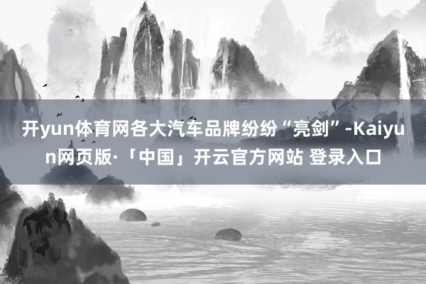 开yun体育网各大汽车品牌纷纷“亮剑”-Kaiyun网页版·「中国」开云官方网站 登录入口