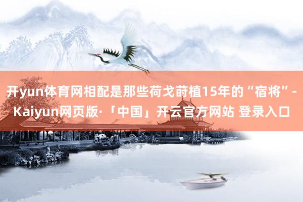 开yun体育网相配是那些荷戈莳植15年的“宿将”-Kaiyun网页版·「中国」开云官方网站 登录入口